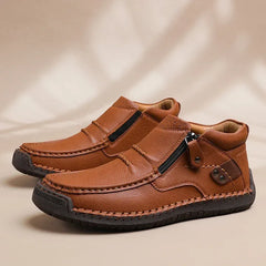 Men’s Handmade Premium Leather Slip-On Driving Boots