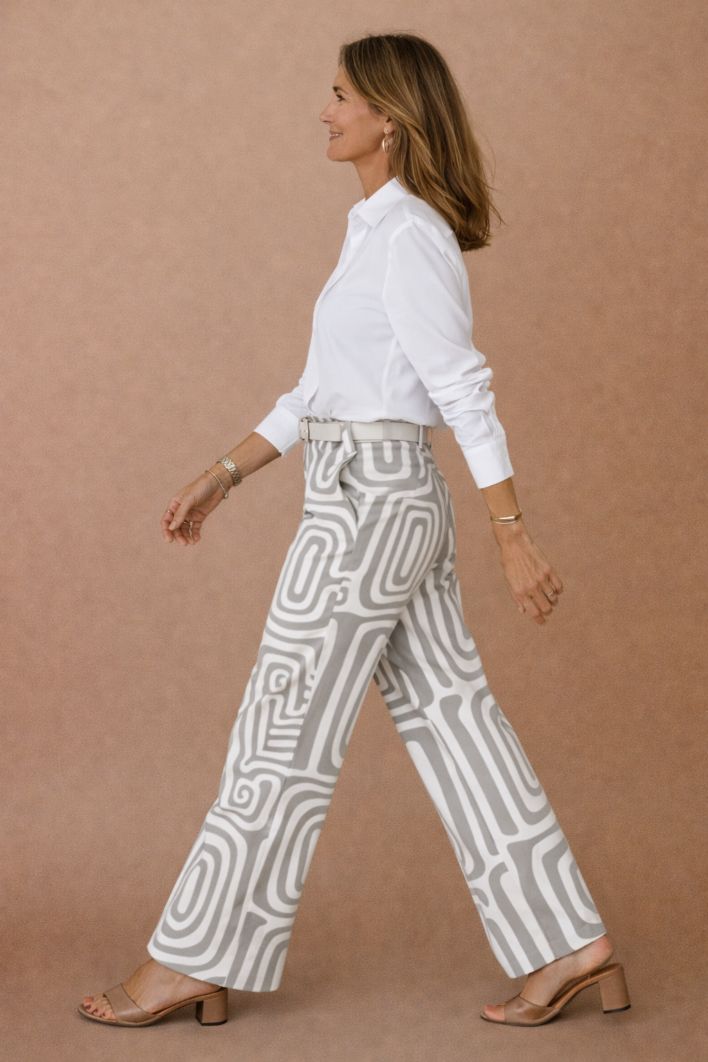 Women's Casual Long Sleeve Two-Piece Set with Belt