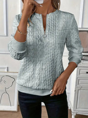 White Long Sleeve Plain Top